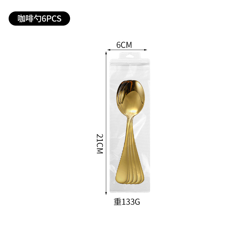 Cuchara de café-oro 6 piezas