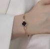 Golden bracelet, pink gold, four-leaf clover