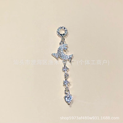 Micro-Paved Zircon Butterfly Tassel: Zərgərlik ara hissələri - bright-silver-moon