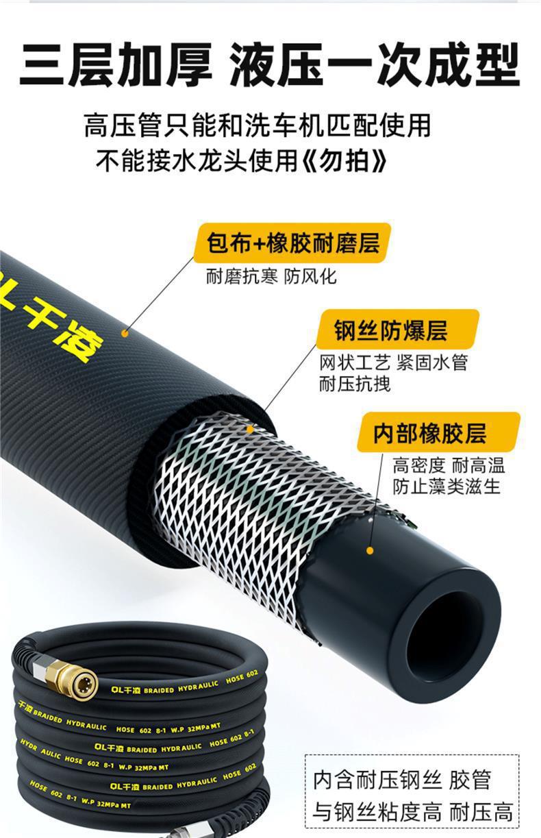 Commercial Car Washing Machine High-Pressure Water Pipe, Water Gun Special Explosion-Proof Steel Wire Pipe, High-Pressure Car Washing Machine Explosion-Proof Pipe