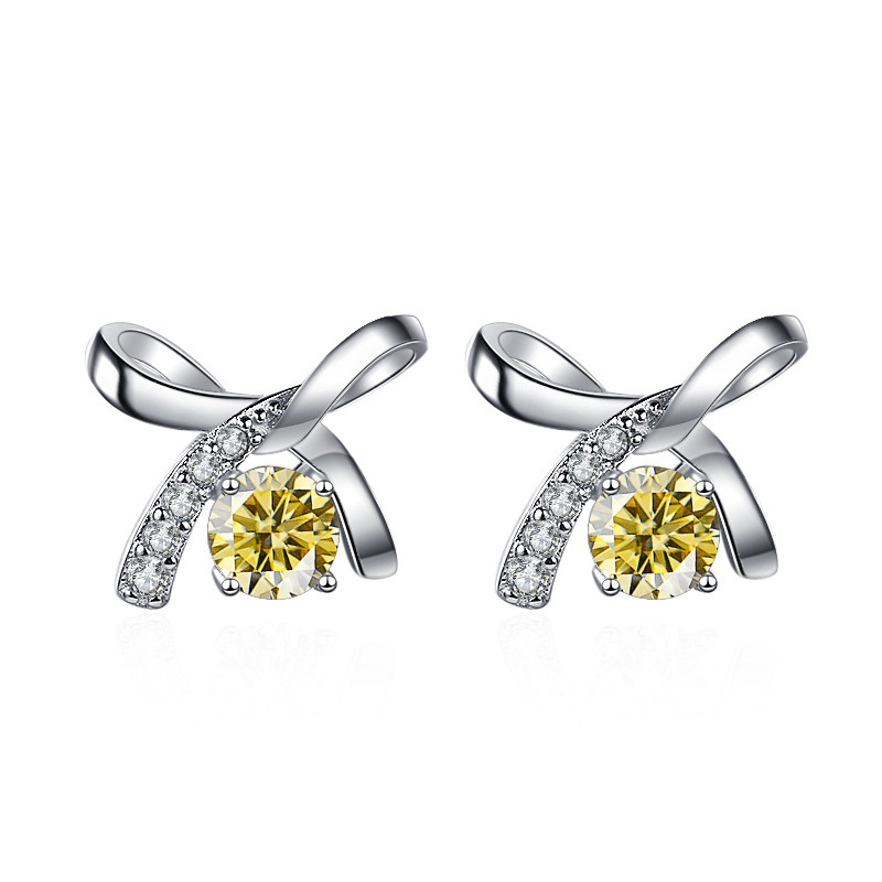 S925 plata esterlina arco pendientes temperamento coreano femenino red joyas de orejas rojas moda regalo de novia para el día de San Valentín