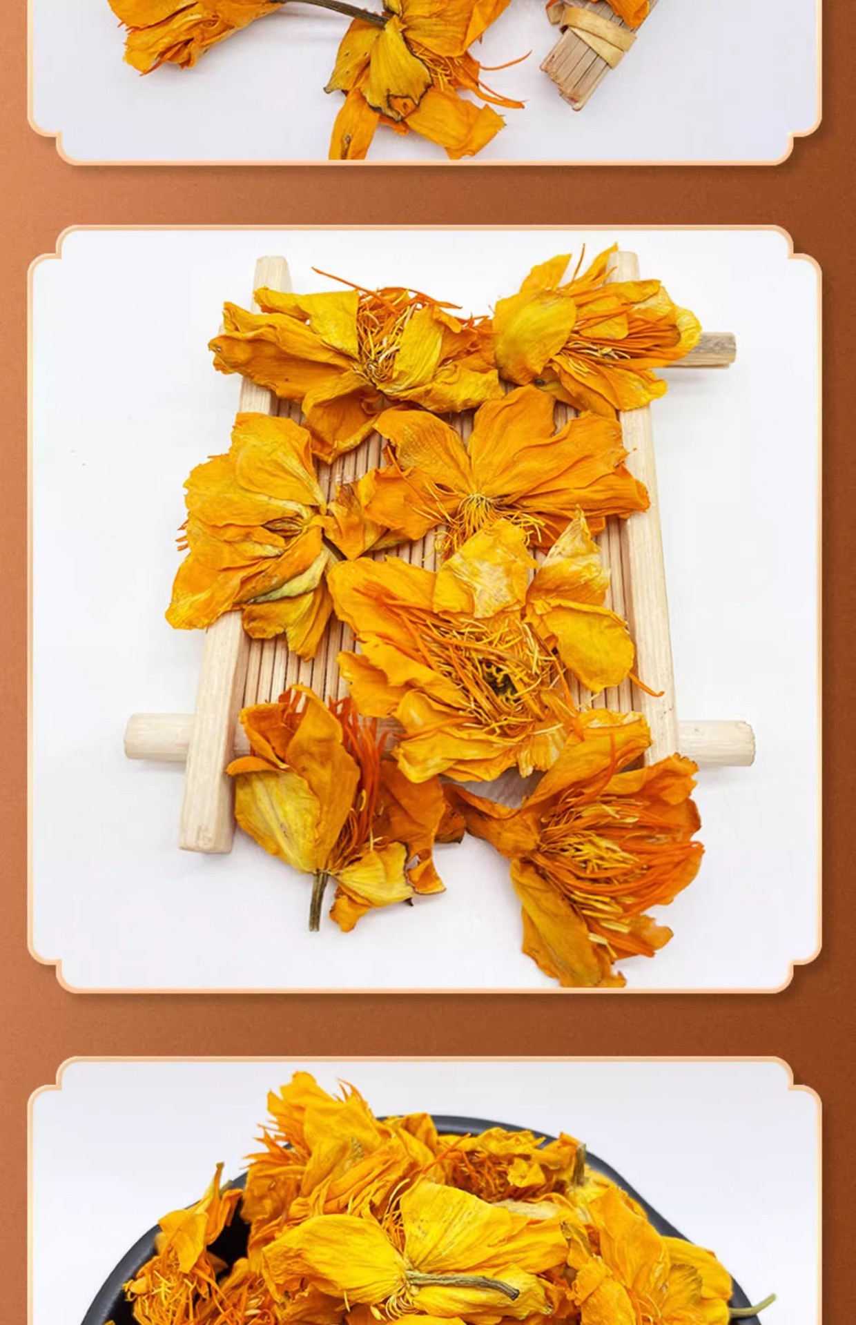 Dried Golden Lotus Flower Tea Jin Lian Hua 250g Loose Dried Herbal Flower for Tea specifications