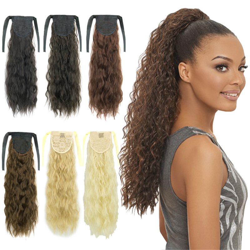 Tied rope braid corn roll horsetail wig horsetail foreign trade supply popular wig wholesale factory sales Tied rope braid corn roll horsetail wig horsetail foreign trade supply popular wig wholesale factory sales