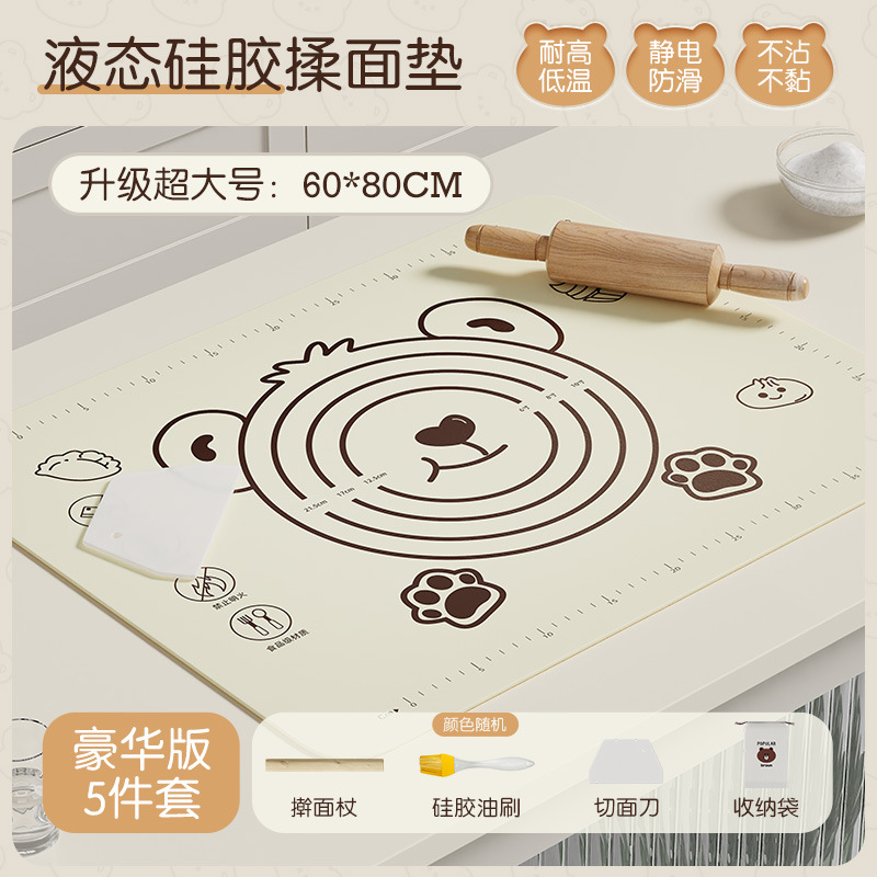 Nueva almohadilla para amasar de silicona de grado alimenticio, tabla de cortar para hornear en el hogar, almohadilla antideslizante de dibujos animados y almohadilla para fideos, fábrica al por mayor