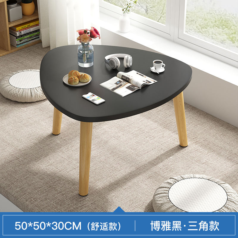 블랙 브러시드 곡선 삼각형 모델 [직경 50*50*30] 원목 다리