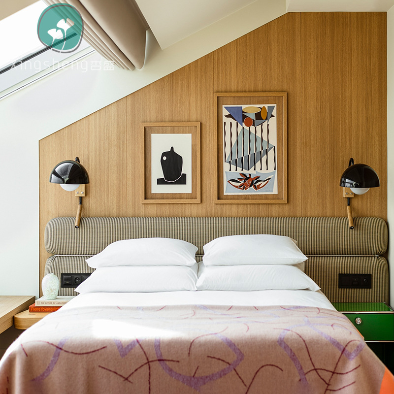 Full set of business hotel furniture hotel-style standard room apartment room bed hotel bed one-stop factory direct sale