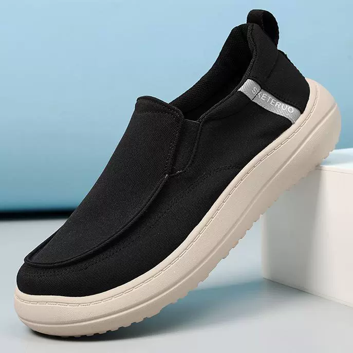 鞋子男春季新款休闲宽楦舒适乐福鞋百搭透气单鞋软底防滑耐磨男鞋