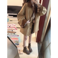 2025新款卡其色中长款风衣外套女巨好看百搭的今年流行小个子韩系
