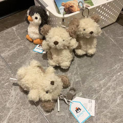 原捲毛小狗掛件狗狗鑰匙扣公仔毛絨玩具包包掛飾禮物