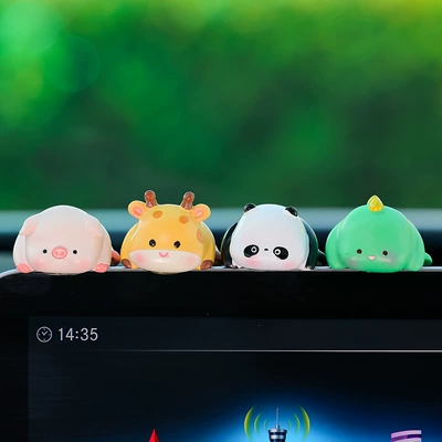 Car ornaments | Cartoon Lying Doll Cartoon - piggy-deer-panda-dinosaur-four-pack