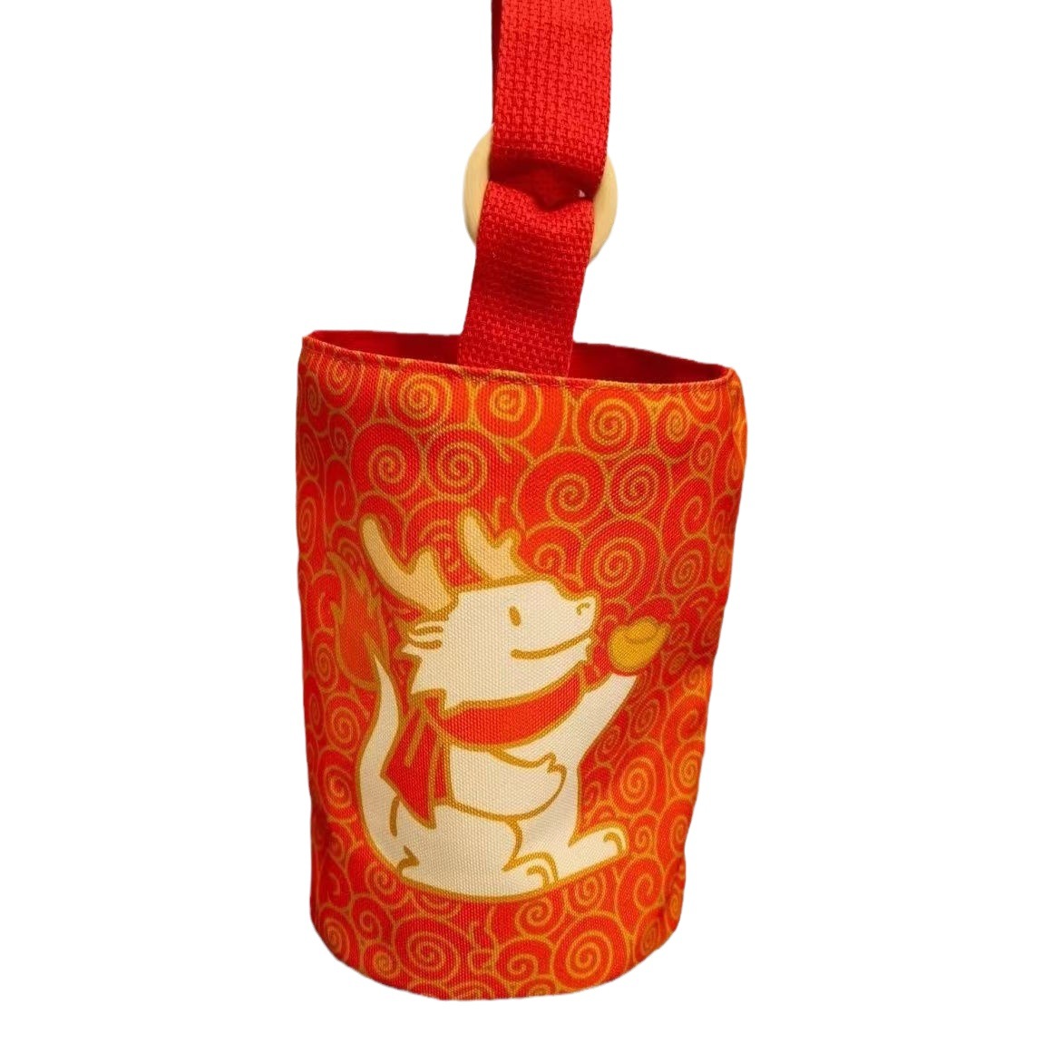 2024 Nuevo dragón año festivo Festival de Primavera cubo bolsa de lona bolso Rojo Bolsa de regalo de Año Nuevo empresa cultural y creativo