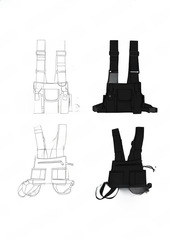 Hollywood-style hip-hop chest bag, biker vest bag, trendy streetwear functional tactical multi-pocket bullet bag original back heart bag