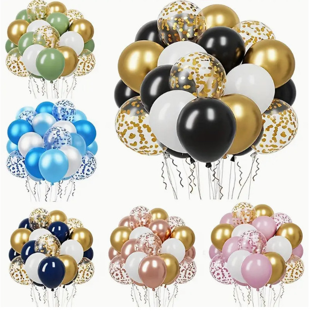 12-inch confetti sequin balloon suit birthday wedding baby shower graduation party live photo decoration