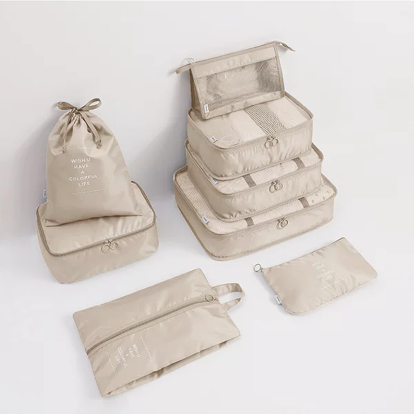 Travel Storage Bag Eight-Piece Set, Clothing Organizing and Packing Bags, Clothing Storage Bags, Travel 6, 7, 8-Piece Storage Set