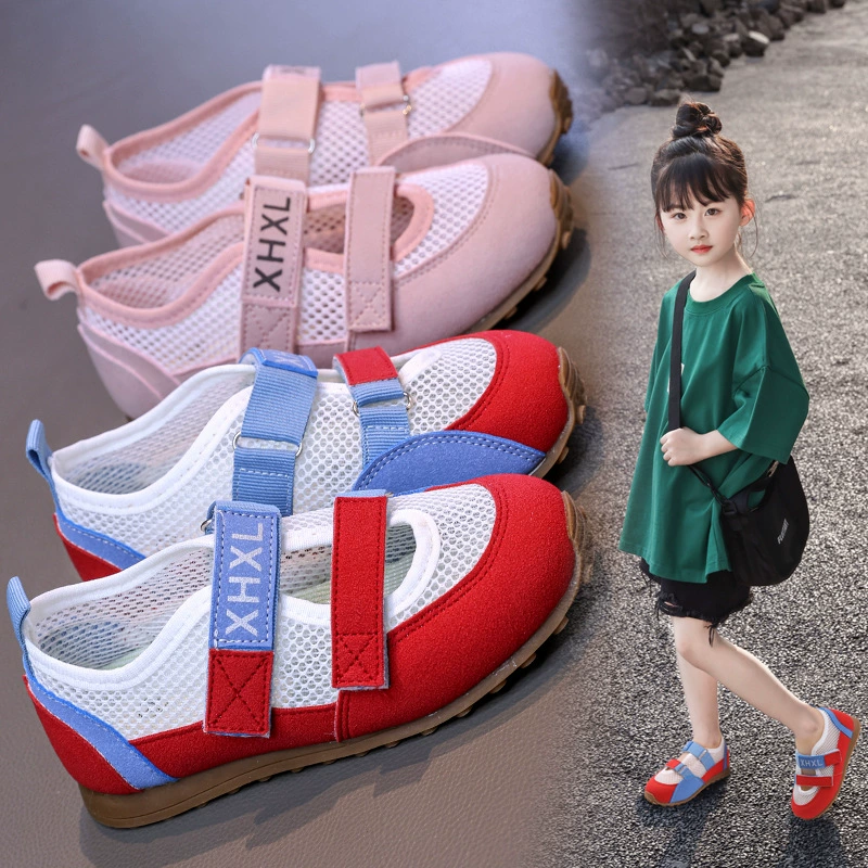Детские спортивные кроссовки с сетчатой вставкой для девочек, лето 2025, новые повседневные кроссовки для мальчиков, средние и большие размеры, детские кроссовки для бега, детская обувь