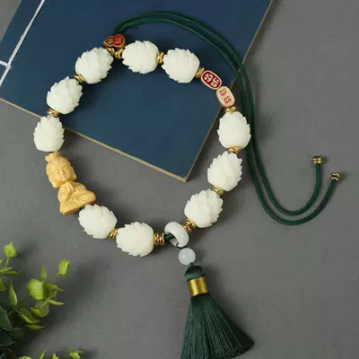 Car hanging | peace car rearview mirror high-end - good-luck-single-tassel-guanyin-green
