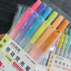 點石805S按動熒光筆復古色彩色劃重點記號筆學生用標記筆文具批發