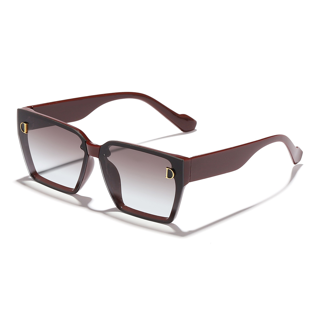 Transfronterizo nuevo europeo y americano D carta marco grande cara-mirando pequeñas gafas de sol de moda personalizada desgaste esencial UV a prueba de gafas de sol