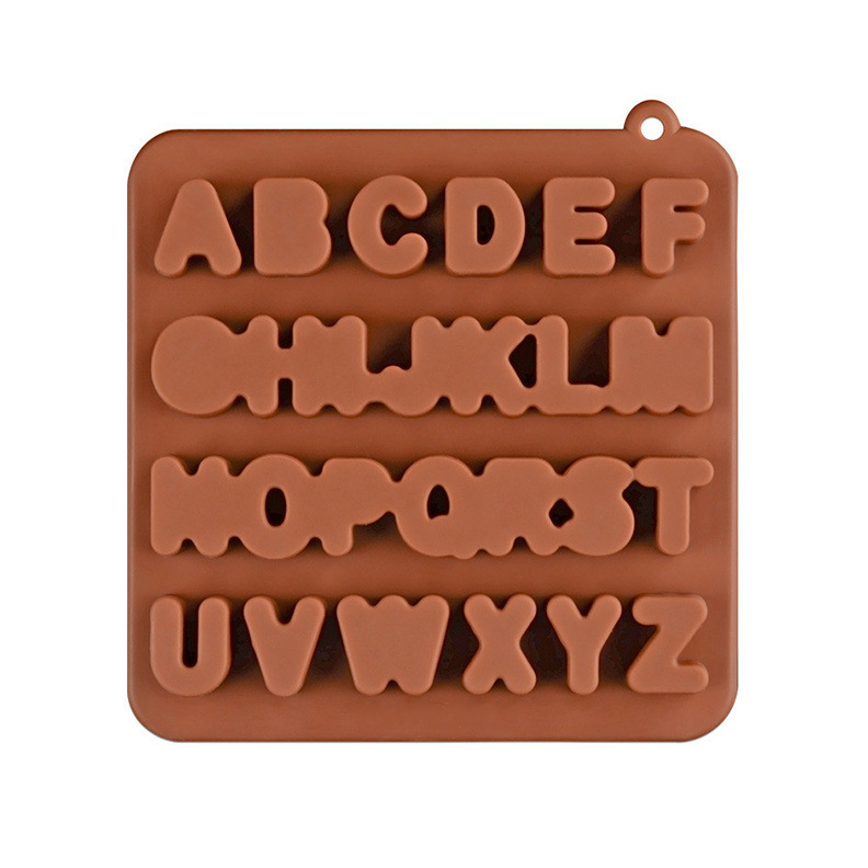 家用DIY手工蛋糕装饰符号生日快乐模硅胶英文字母翻糖巧克力模具