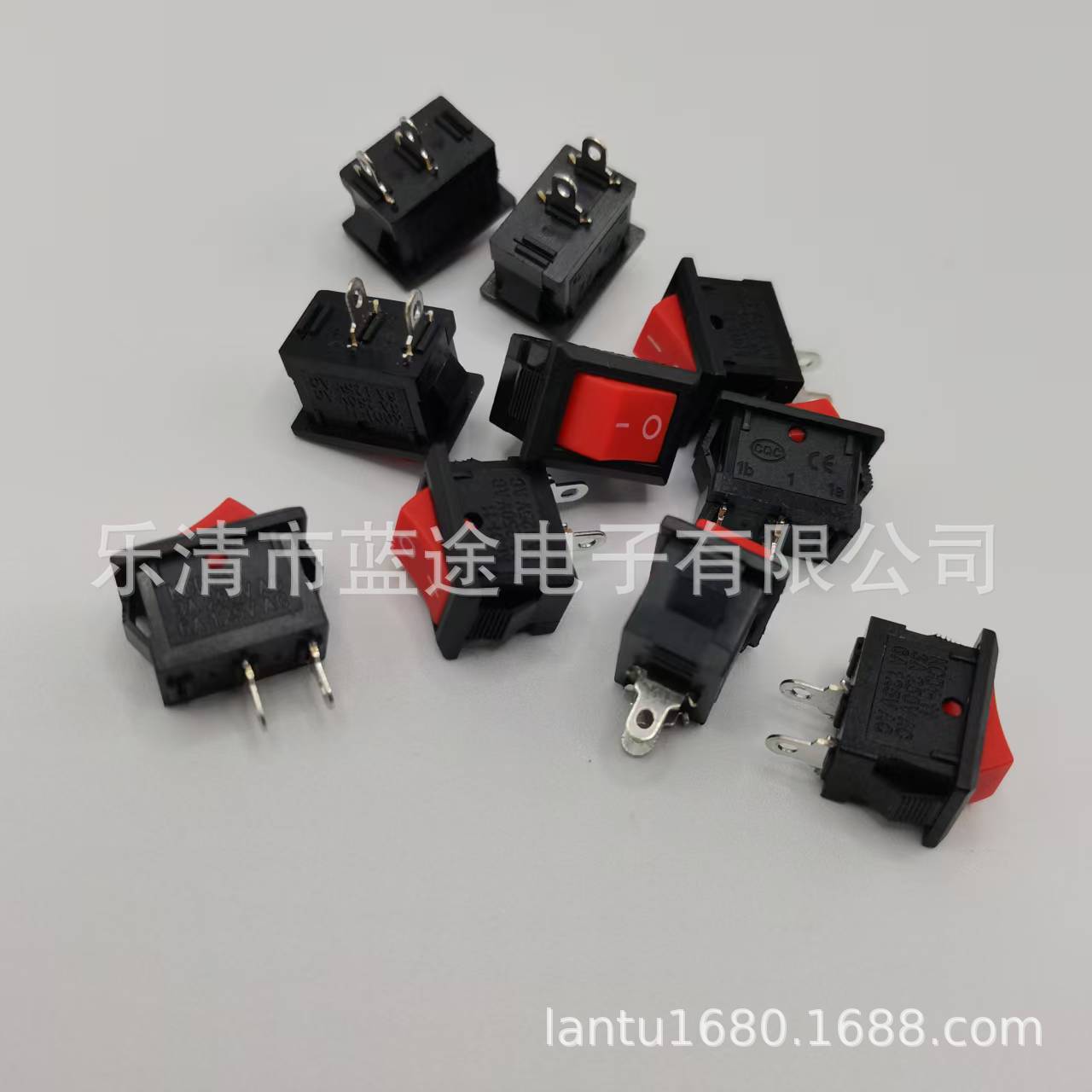 厂家现货船型开关KCD11二脚全黑实芯红盖全铜铁翘板开关电源开关