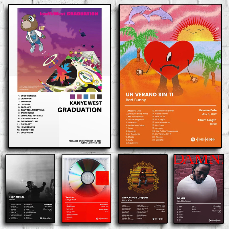 Music Album Cover Band Kanye West Poster 80S Rock Home Decor Bar Cafe Retro Music Album Cover Band Kanye West Poster 80S Rock Home Decor Bar Cafe Retro