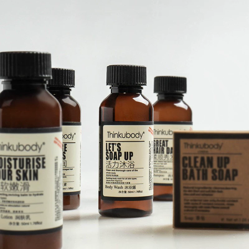 Disposable shampoo for traveling, shower gel for hotel, set, 50 ml