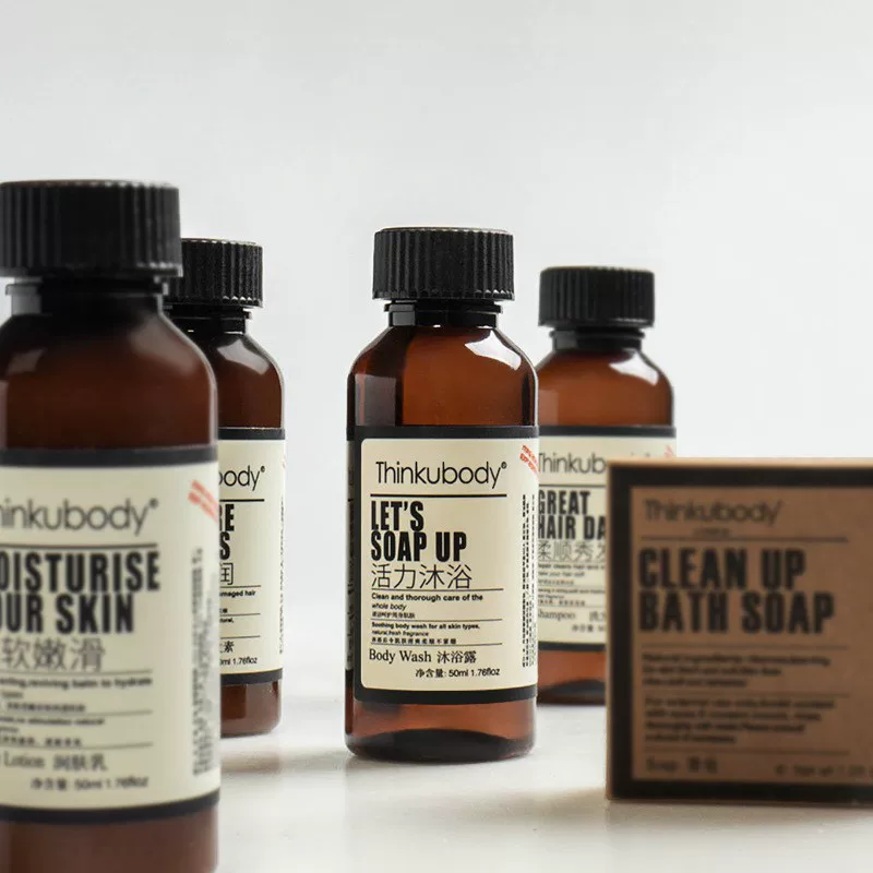 Disposable shampoo for traveling, shower gel for hotel, set, 50 ml