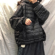 欧洲站冬季新款韩版羽绒棉卫衣女宽松减龄小个子时尚轻薄连帽棉衣