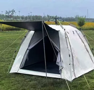 Portable Quick-Open Tent for 3-4: Avtomobil dam çadırları - off-white-vinyl-2222-17m-3-4-people