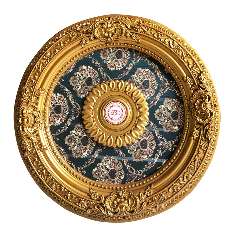 Prajna New Design Golden Ceiling Medal PS Polystyrene Interior Ceiling Decoration Luxury Type