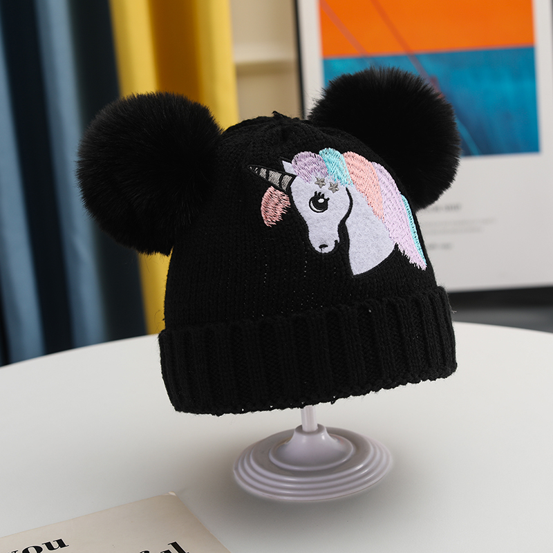 Girl's Cartoon Style Cute Simple Style Unicorn Wool Cap display picture 3