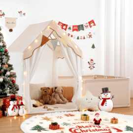 现货游戏帐篷带围栏 大型儿童游戏屋室内和室外 圣诞节幼儿游戏屋