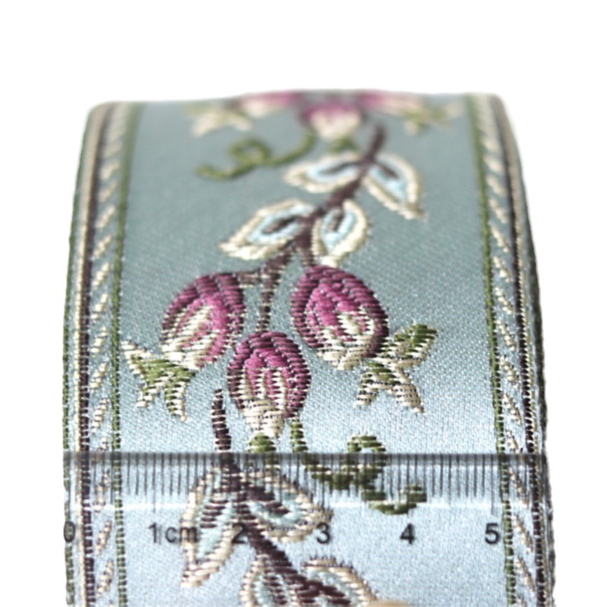 5.6cm de ancho tejido de alta precisión tela jacquard cortina ropa nacional sofá almohada cinta de decoración