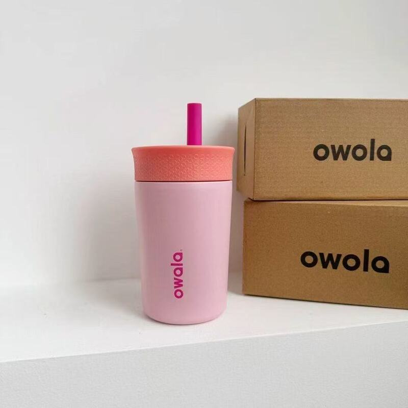 owala マカロン コーヒーカップ ミニ 12 オンス シリコン ストロー カップ ステンレス鋼断熱高価値ストロー カップ|undefined