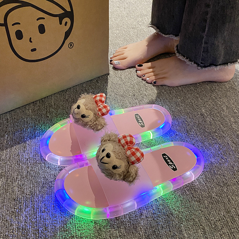 핑크색 [레드 더피 베어] 발광 신발