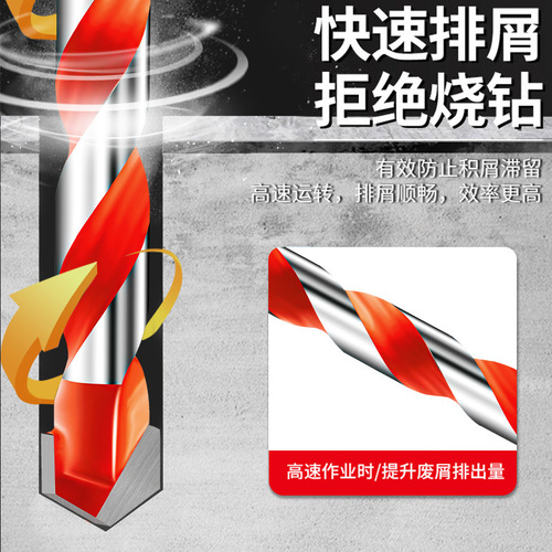 Bawang Drill stainless steel drilling special aluminum alloy triangular drill concrete cement high hardness drill bit manufacturer direct sales