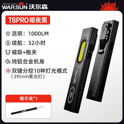 T9pro flashlight, strong light, UV fənərlər - t8pro-dark-night-blackred-ultraviolet1000-lumenswith-magnetic-tail
