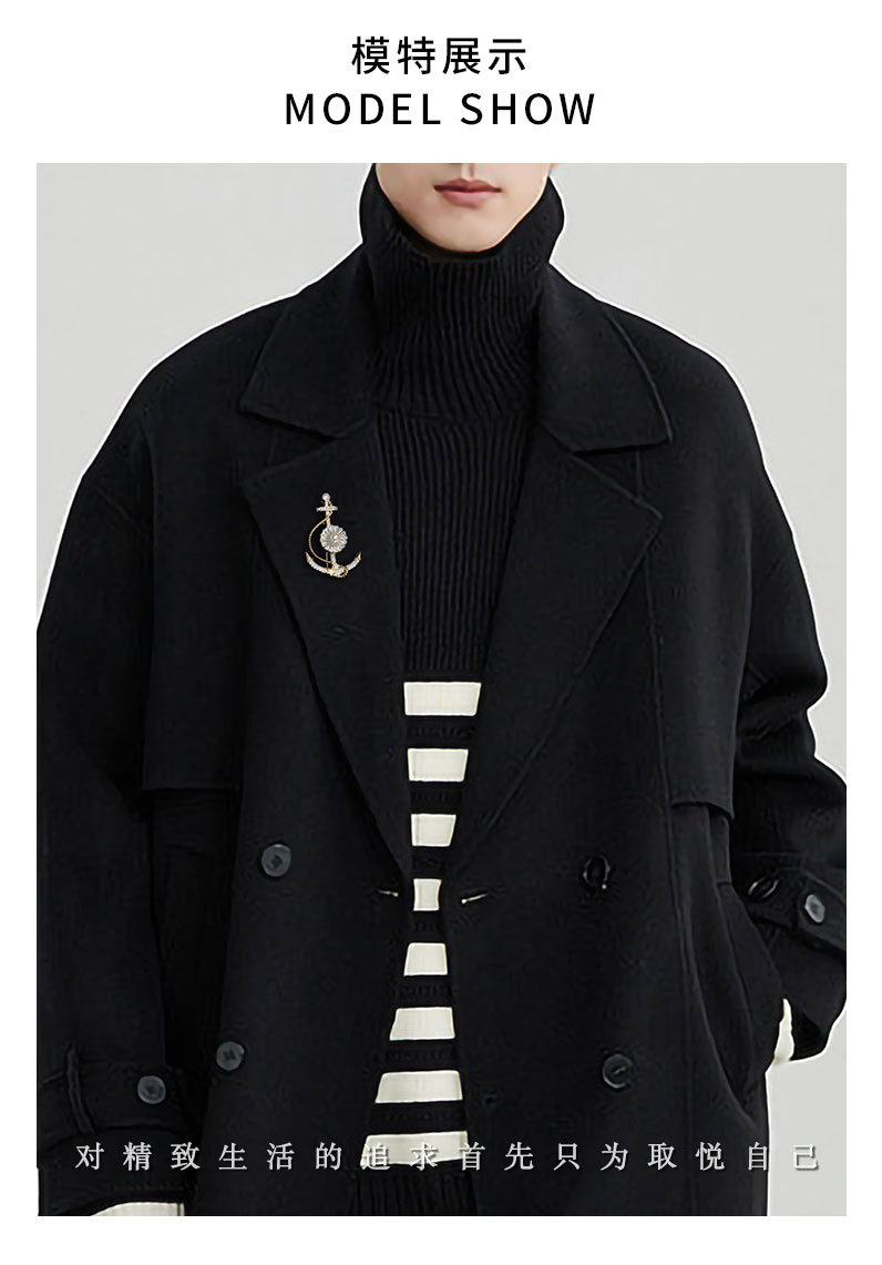 时尚创意可旋转船锚胸针小众轻奢风高级感胸花新品网红