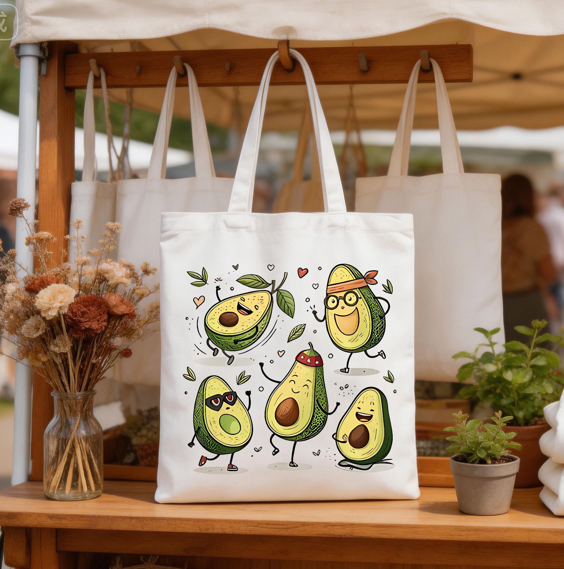 Serie de frutas de impresión de cereza bolsas de lona bolsas de hombro bolsas plegables bolsas de mano bolsas de compras Amazon explosión comercio exterior