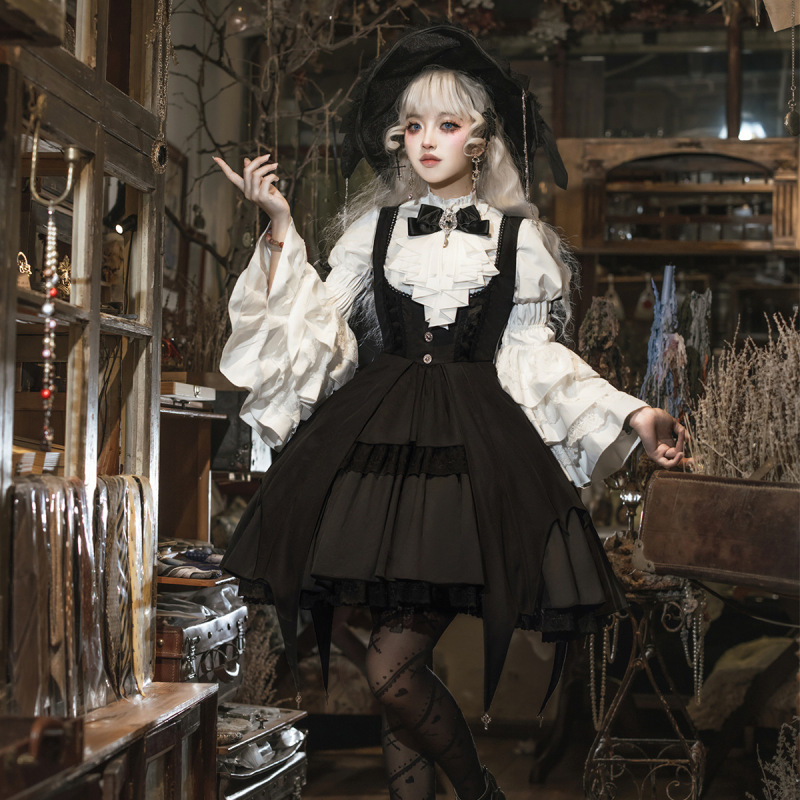 熊逗醤オリジナル朝セイ魔女ロリータ女Lolita帽子シャツバックスカートかわいい風セット7150|undefined