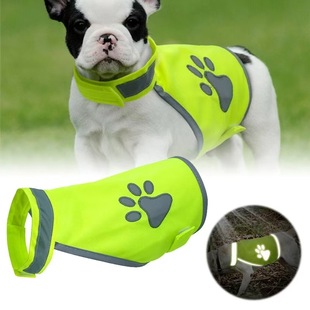 New Dog Clothes Safety Vest Fluorescent Green Reflective Dog Claw Golden Hair Labrador Husky Breathable Dog T-Shirt