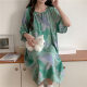 New Style Nightdress Summer Cotton Silk Cute Loose Pajamas Spring and Autumn Thin Women's Artificial Cotton Short-sleeved plus size dress