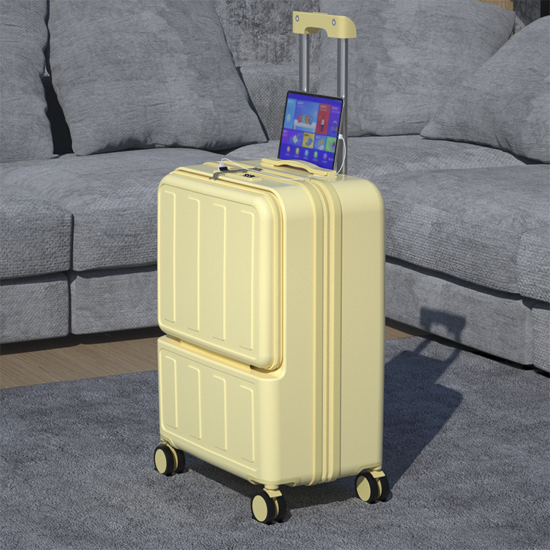 Multifunctional Front-Opening Suitcase with USB Charging, 20inch Inch Carry-On Suitcase, Trolley Case, Password Lock Case, Front Spinner Wheels Multifunctional Front-Opening Suitcase with USB Charging, 20inch Inch Carry-On Suitcase, Trolley Case, Password Lock Case, Front Spinner Wheels