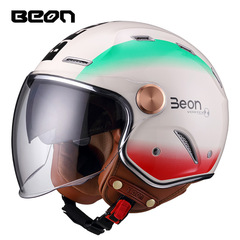 BEON Motorcycle Electric Helmet Half Helmet Three-quarter Helmet Dual Lens Men and Women Four Seasons Winter New National Standard 3C
