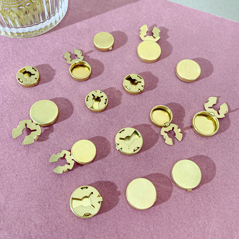 Supply copper turtle buckle gold and silver flat head round head cap advanced millihua cap copper cap flat collar buckle cap pin