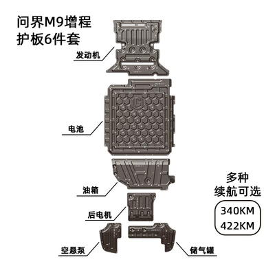 Suitable for Aito M9 Underbody Protection Plate 2024-2026 Aito M9 Lower Guard Plate Armor Guard Plate (Underbody protection plate/engine baffle) - three-series-aluminum-magnesium-alloy-2026-aito-m9-extended-range-six-piece-kit-engine-battery-fuel-tank-rear-motor-air-tank-air-suspension-pump