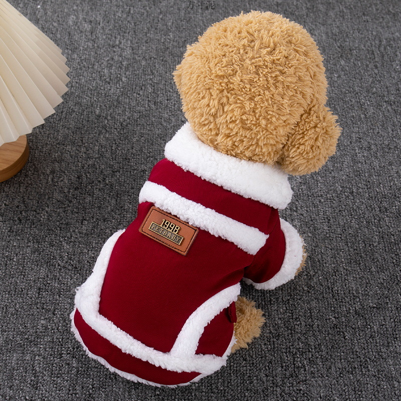 강아지 옷, 가을 겨울 옷, 플러스 벨벳과 두툼한 따뜻한 조끼, 테디 비 포메라니안 고양이 옷, 겨울 옷 도매