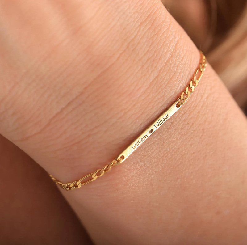 Exquisite Christmas Gift Strip Name Bracelet Personalized Bracelet DIY Letter Bracelet Sterling Silver Mini Bracelet