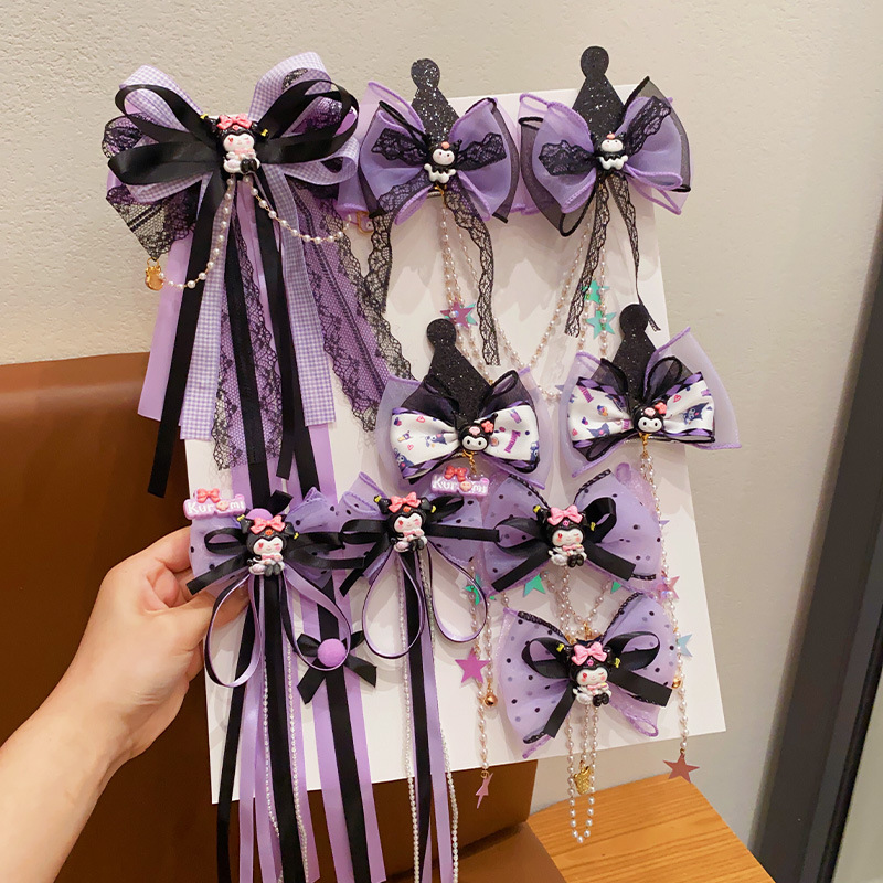 Kulomi Cartoon Pair Clip Children's Super Cute Forehead Chain Hairpin Princess Baby Hair Hair Accessories Clip