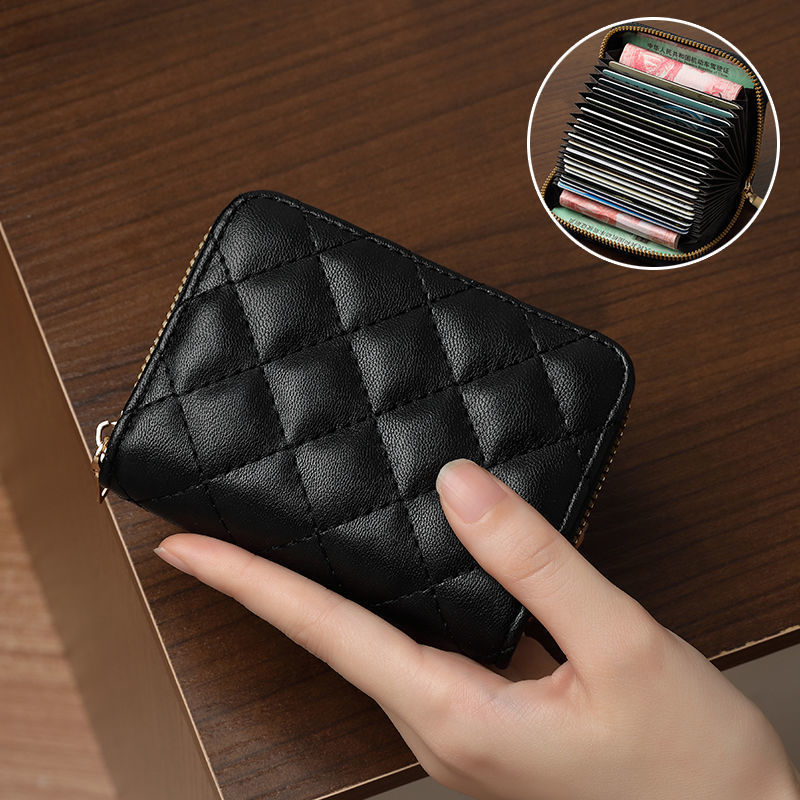 Cartera de tarjetas de diseño lindo y pequeño, billetera de múltiples tarjetas, billetera de identificación para mujer, elegante y exquisita